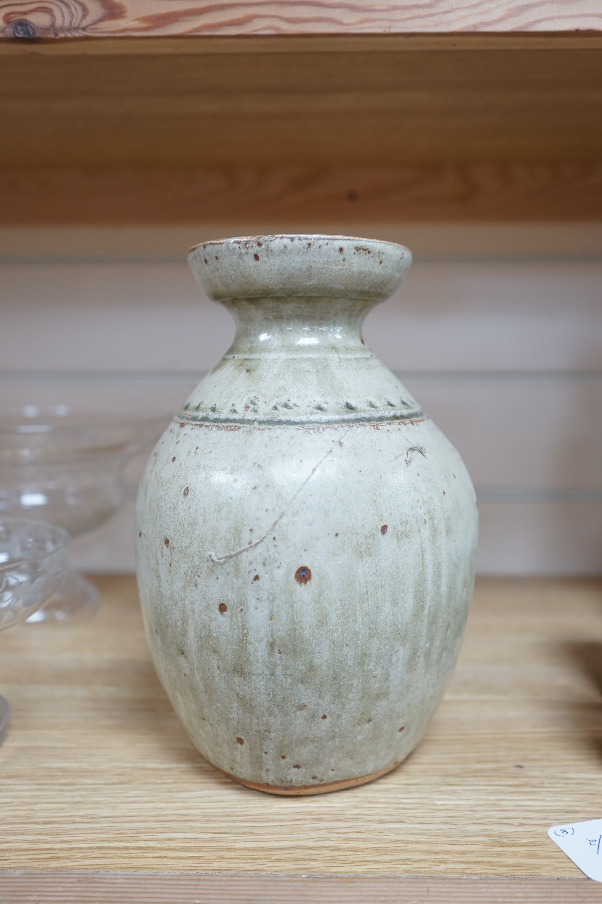 Richard Batterham (1936-2021), a Stoneware studio pottery vase, 23cm high. Condition - good